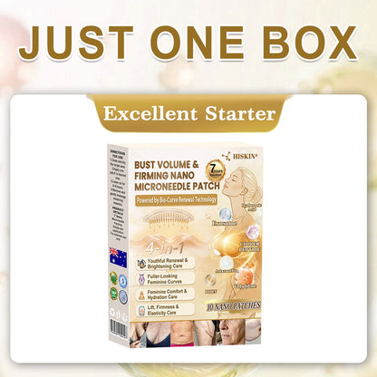 HISKIN® Bust Volume, Lift & Firming Nano Microneedle Patch Volufiline + Exosome + Copper Peptide Formula Powered by Cellular Renewal Technology